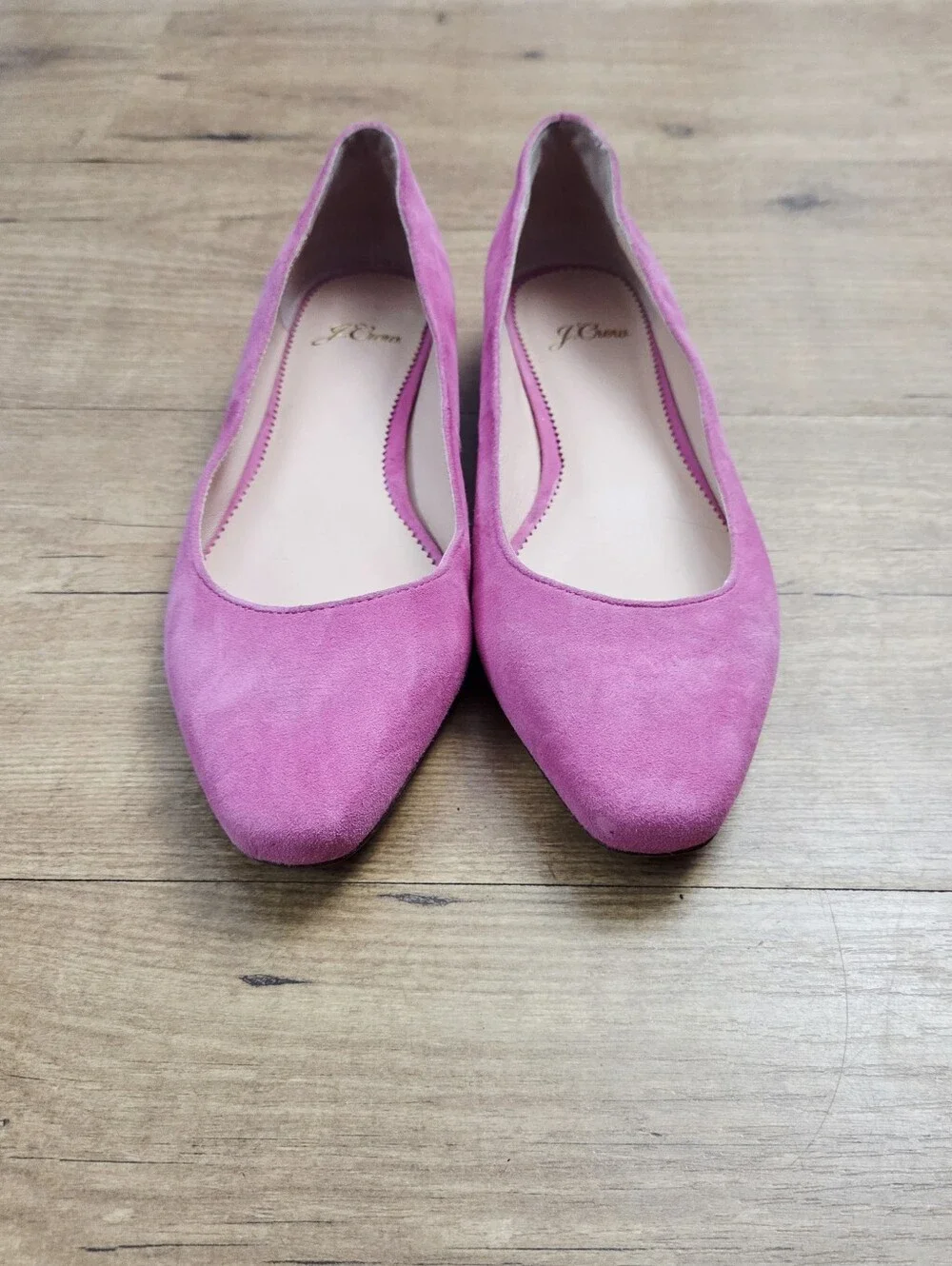 J.Crew Fuchsia Suede Classic Flats